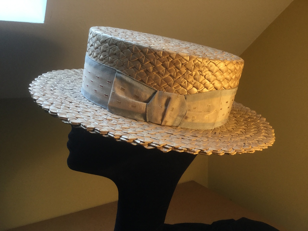 Tan Straw Boater - Callie